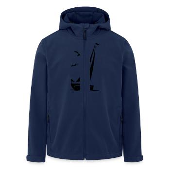 Schiffe - Segelboot Vögel - Recycelte Männer Softshell-Jacke von Stanley/Stella - Navy - Vorne - AI Model Male 185 light (185cm)