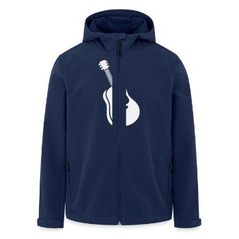 guitar - Men’s Recycled Softshell Jacket by Stanley/Stella - navy - Front - AI Model Male 185 light (185cm)