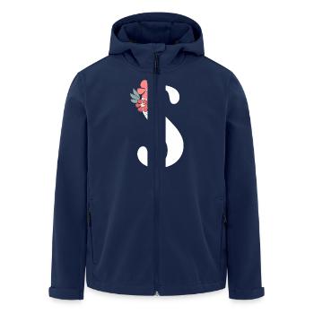 Lettre S fleurs minimalistes - Veste softshell homme en polyester recyclé Stanley/Stella - marine - Devant - AI Model Male 185 light (185cm)