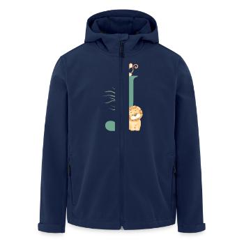 Letter j green jungle animals - Men’s Recycled Softshell Jacket by Stanley/Stella - navy - Front - AI Model Male 185 light (185cm)