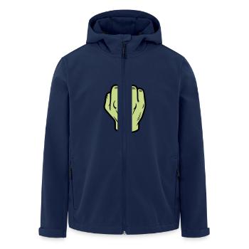 Mittelfinger Hand Symbol - Recycelte Männer Softshell-Jacke von Stanley/Stella - Navy - Vorne - AI Model Male 185 light (185cm)