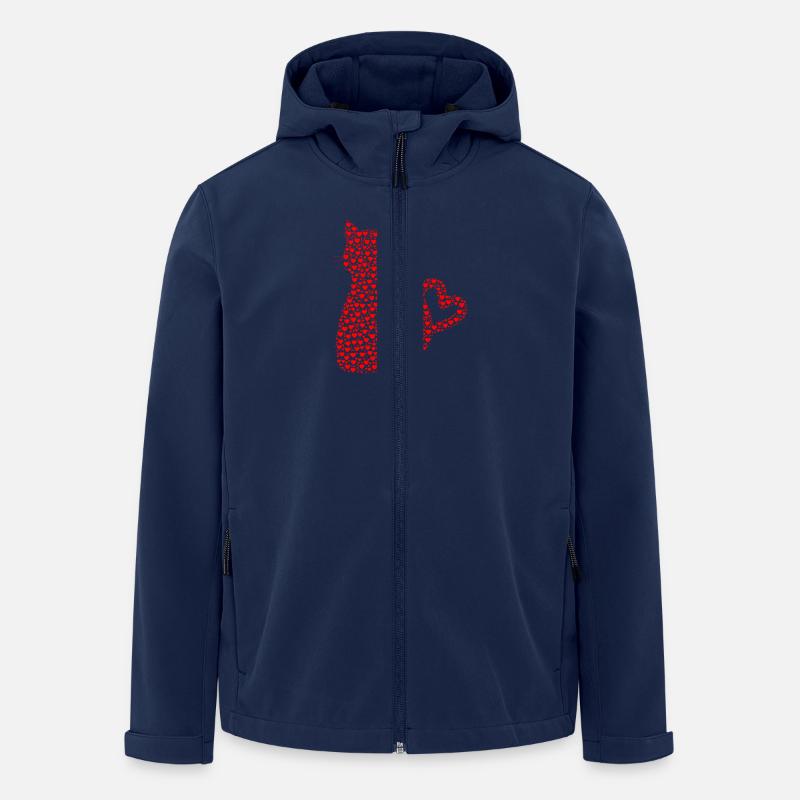 Katze Herzen - Recycelte Männer Softshell-Jacke von Stanley/Stella - Navy