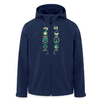 vegan für alles - Recycelte Männer Softshell-Jacke von Stanley/Stella - Navy - Vorne - AI Model Male 185 light (185cm)