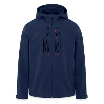 Je Me MARIe,citations,message,mariage - Veste softshell homme en polyester recyclé Stanley/Stella - marine - Devant - AI Model Male 185 light (185cm)