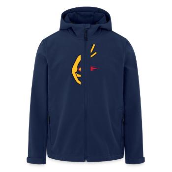 Fire Fart - Recycelte Männer Softshell-Jacke von Stanley/Stella - Navy - Vorne - AI Model Male 185 light (185cm)