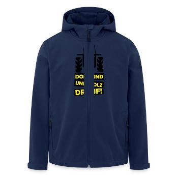 traktor_dorfkind_02 - Recycelte Männer Softshell-Jacke von Stanley/Stella - Navy - Vorne - AI Model Male 185 light (185cm)