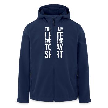 this is my I hate everyone today - Men’s Recycled Softshell Jacket by Stanley/Stella - navy - Front - AI Model Male 185 light (185cm)
