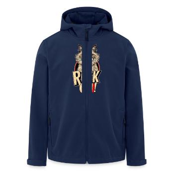 Cat - Rock on - Men’s Recycled Softshell Jacket by Stanley/Stella - navy - Front - AI Model Male 185 light (185cm)