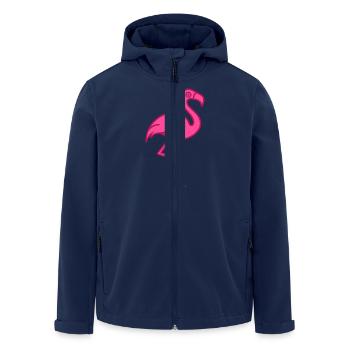 Pink Flamingo - Recycelte Männer Softshell-Jacke von Stanley/Stella - Navy - Vorne - AI Model Male 185 light (185cm)