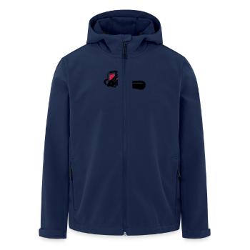 A chainsaw - Men’s Recycled Softshell Jacket by Stanley/Stella - navy - Front - AI Model Male 185 light (185cm)