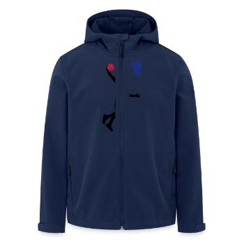 basketball big 3 color vector - Men’s Recycled Softshell Jacket by Stanley/Stella - navy - Front - AI Model Male 185 light (185cm)