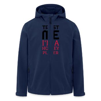 Hockey - Cross - Eishockey - Skater - Ice Hockey - Recycelte Männer Softshell-Jacke von Stanley/Stella - Navy - Vorne - AI Model Male 185 light (185cm)