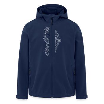 Die Hand einer Frau hält eine Blumenschlange - Recycelte Männer Softshell-Jacke von Stanley/Stella - Navy - Vorne - AI Model Male 185 light (185cm)