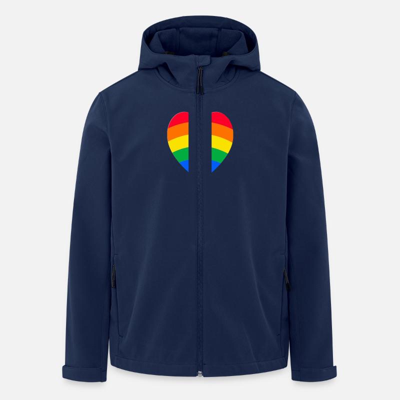 Regenbogen-Herz - Recycelte Männer Softshell-Jacke von Stanley/Stella - Navy