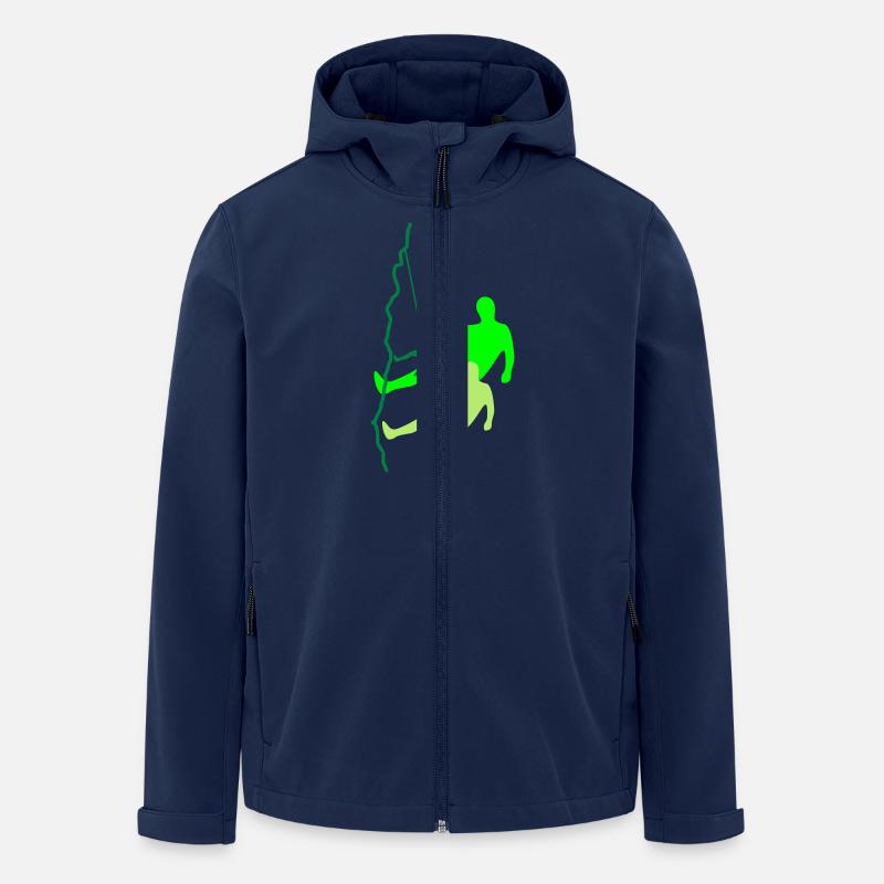 Kletterer beim Abseilen - Recycelte Männer Softshell-Jacke von Stanley/Stella - Navy