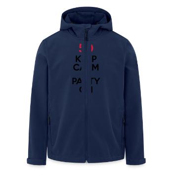 50 - Keep Calm and Party On - Men’s Recycled Softshell Jacket by Stanley/Stella - navy - Front - AI Model Male 185 light (185cm)