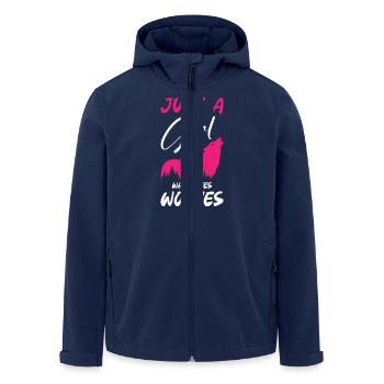 Juste une fille qui aime les loups - Veste softshell homme en polyester recyclé Stanley/Stella - marine - Devant - AI Model Male 185 light (185cm)