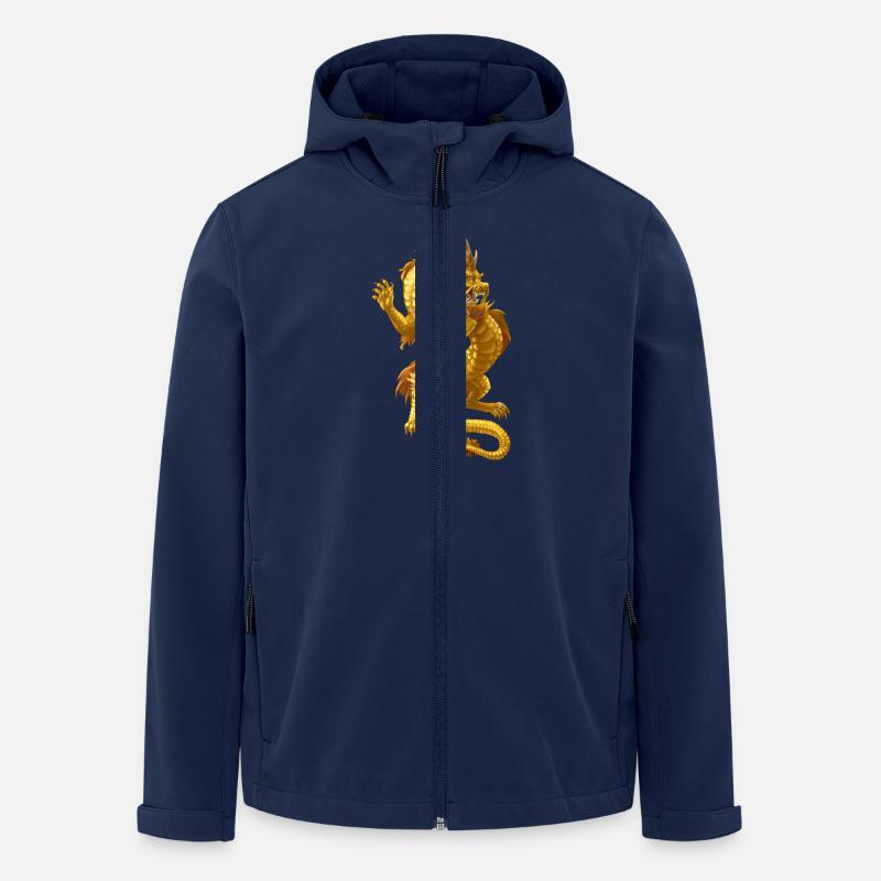 Kinesisk Drage - Stanley/Stella herre softshelljakke i genanvendt polyester - marineblå