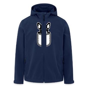 Französische Bulldogge - Recycelte Männer Softshell-Jacke von Stanley/Stella - Navy - Vorne - AI Model Male 185 light (185cm)
