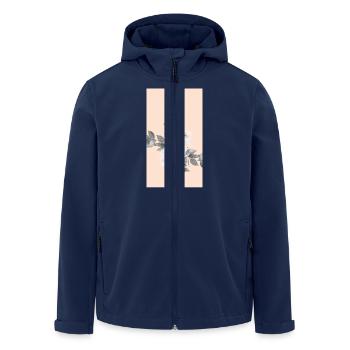 Pastellfarbe Hautton Rosen Grau Blätter Blumen - Recycelte Männer Softshell-Jacke von Stanley/Stella - Navy - Vorne - AI Model Male 185 light (185cm)