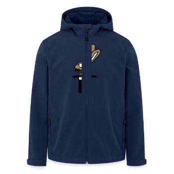 Sir Hase Monokel Brille Bart Zylinder Hut Zauberer - Recycelte Männer Softshell-Jacke von Stanley/Stella - Navy - Vorne - AI Model Male 185 light (185cm)