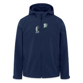 Wildlife Feather - Men’s Recycled Softshell Jacket by Stanley/Stella - navy - Front - AI Model Male 185 light (185cm)