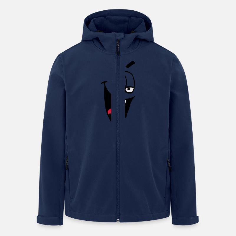 Rire Visage comique Schadenfreude Rire - Veste softshell homme en polyester recyclé Stanley/Stella - marine