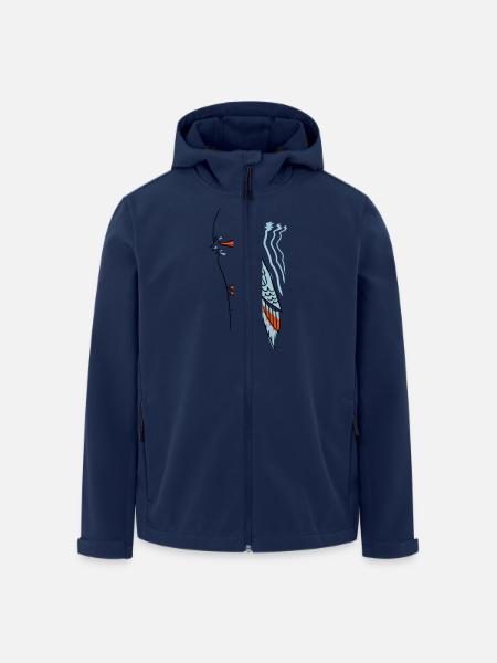 Specht hackt rum - Recycelte Männer Softshell-Jacke von Stanley/Stella - Navy