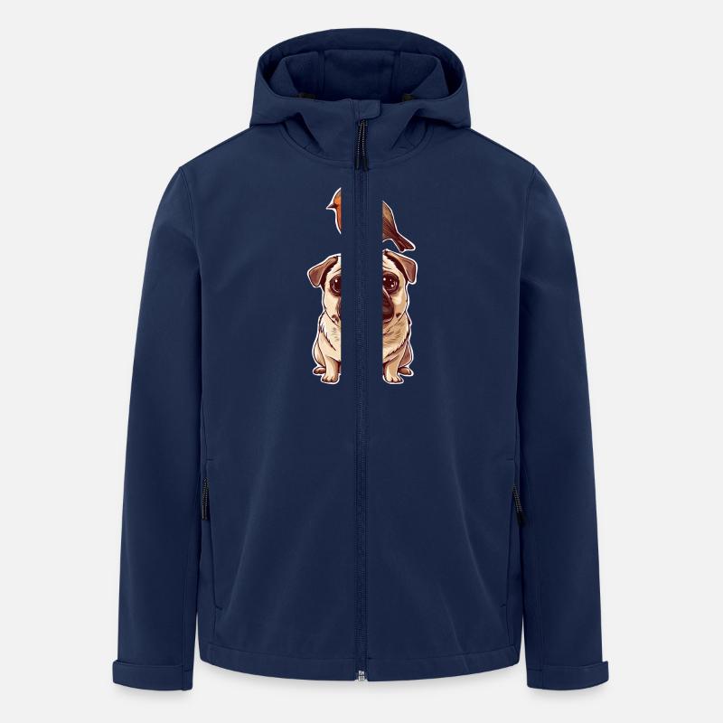 Mops mit Vogel - Recycelte Männer Softshell-Jacke von Stanley/Stella - Navy