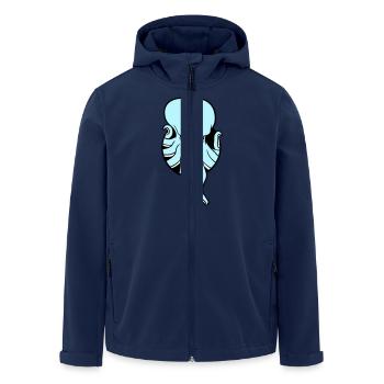 Poulpe trou tentacule ennuyé montrer mauvais œil - Veste softshell homme en polyester recyclé Stanley/Stella - marine - Devant - AI Model Male 185 light (185cm)