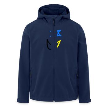 Deutsch Israelische Freundschaft - Recycelte Männer Softshell-Jacke von Stanley/Stella - Navy - Vorne - AI Model Male 185 light (185cm)