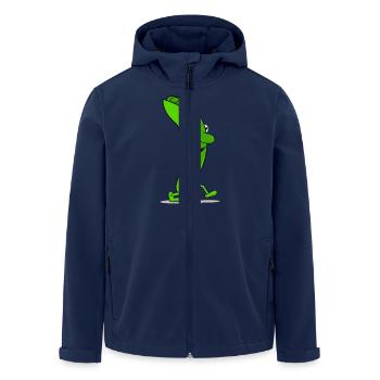 Funny pea - Recycelte Männer Softshell-Jacke von Stanley/Stella - Navy - Vorne - AI Model Male 185 light (185cm)