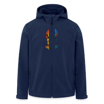 Skull Colorblast - Recycelte Männer Softshell-Jacke von Stanley/Stella - Navy - Vorne - AI Model Male 185 light (185cm)