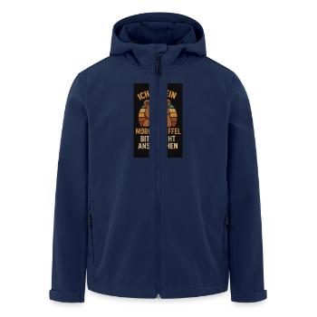 Morgenmuffel - Recycelte Männer Softshell-Jacke von Stanley/Stella - Navy - Vorne - AI Model Male 185 light (185cm)