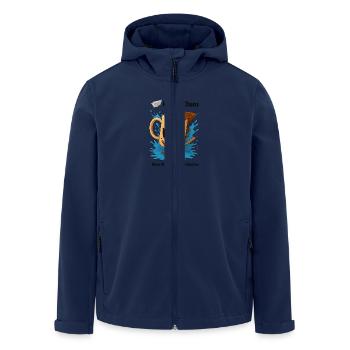 Coffee & Chaos - Men’s Recycled Softshell Jacket by Stanley/Stella - navy - Front - AI Model Male 185 light (185cm)