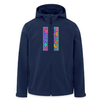 Neon Overload – Overlapping 3D Pop Art Explosion - Men’s Recycled Softshell Jacket by Stanley/Stella - navy - Front - AI Model Male 185 light (185cm)