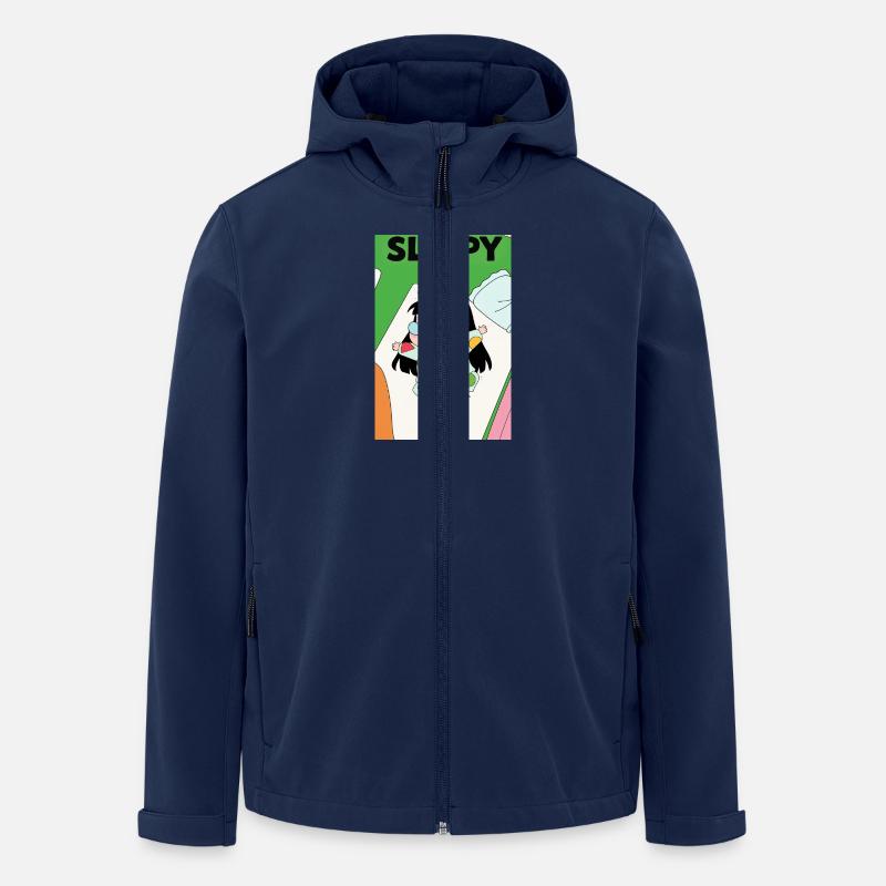 Schlafende Cartoon-Figur – Sleepy - Recycelte Männer Softshell-Jacke von Stanley/Stella - Navy