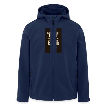 > "I'm only nice after the second coffee." - Men’s Recycled Softshell Jacket by Stanley/Stella - navy - Front - AI Model Male 185 light (185cm)