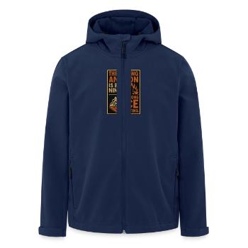 The wrong Forest is burning. The wrong lce is melt - Men’s Recycled Softshell Jacket by Stanley/Stella - navy - Front - AI Model Male 185 light (185cm)