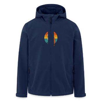 Wise Vibes – Retro Owl Magic - Recycelte Männer Softshell-Jacke von Stanley/Stella - Navy - Vorne - AI Model Male 185 light (185cm)