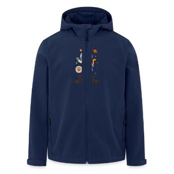 Katze Weltkatzentag Kater Astronaut Weltraum - Recycelte Männer Softshell-Jacke von Stanley/Stella - Navy - Vorne - AI Model Male 185 light (185cm)