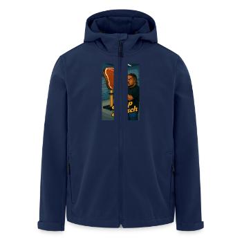 Pimp My Fleisch (BBQ-Shirt) - Recycelte Männer Softshell-Jacke von Stanley/Stella - Navy - Vorne - AI Model Male 185 light (185cm)