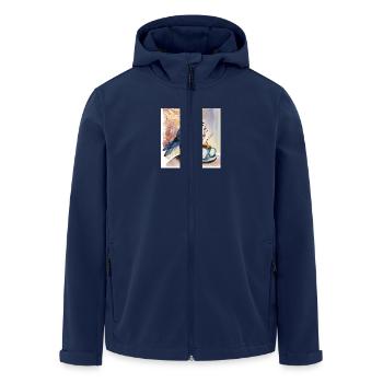 Dohle mit Dohle - Recycelte Männer Softshell-Jacke von Stanley/Stella - Navy - Vorne - AI Model Male 185 light (185cm)