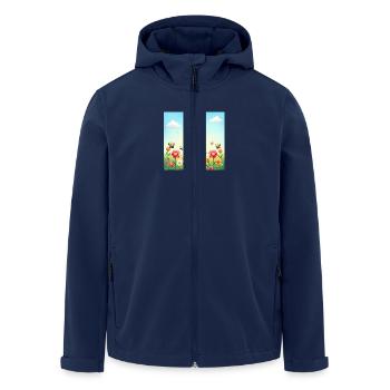 Spring Colourful Insect Parade – Sea of Flowers Sun - Men’s Recycled Softshell Jacket by Stanley/Stella - navy - Front - AI Model Male 185 light (185cm)