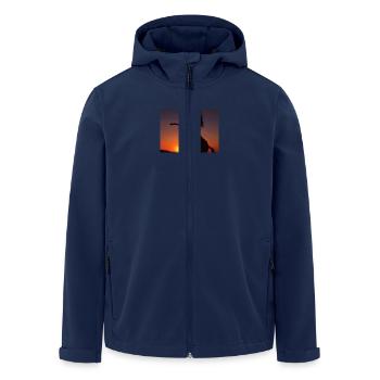 chevaux sur coucherdu soleil - Veste softshell homme en polyester recyclé Stanley/Stella - marine - Devant - AI Model Male 185 light (185cm)
