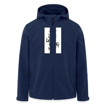 COURAGE, LOVE, TRUTHFULNESS - Men’s Recycled Softshell Jacket by Stanley/Stella - navy - Front - AI Model Male 185 light (185cm)