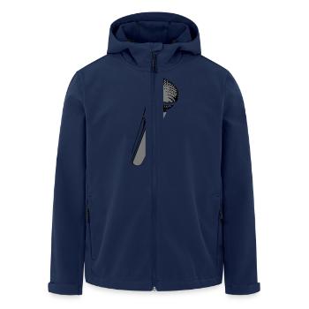 dessin micro - Veste softshell homme en polyester recyclé Stanley/Stella - marine - Devant - AI Model Male 185 light (185cm)