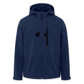 Stuggi Fernsehturm Stuttgart 0711 Kessel Motive - Recycelte Männer Softshell-Jacke von Stanley/Stella - Navy - Vorne - AI Model Male 185 light (185cm)