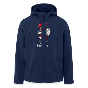 Poulet Basquaise - Texte clair - Veste softshell homme en polyester recyclé Stanley/Stella - marine - Devant - AI Model Male 185 light (185cm)