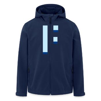 Letter f blue pop and modern - Men’s Recycled Softshell Jacket by Stanley/Stella - navy - Front - AI Model Male 185 light (185cm)
